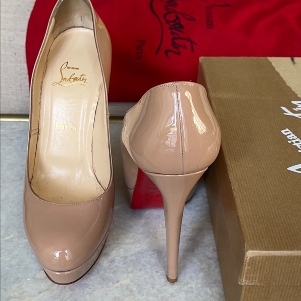 Christian Louboutin Bianca 140 Patent Calf Nude